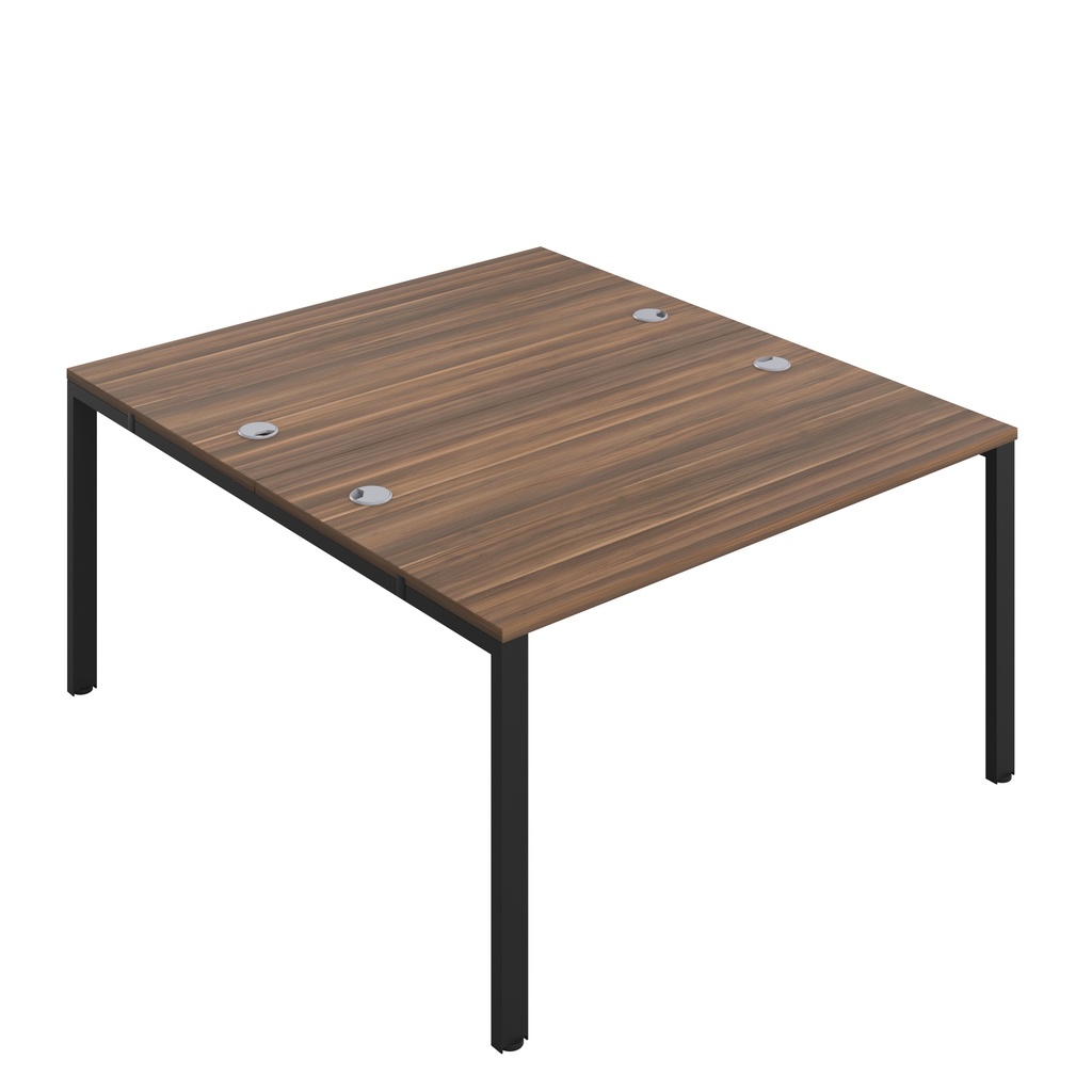 CB Bench with Cable Ports: 2 Person (FSC) | 1400 x 800 | Dark Walnut/Black | 