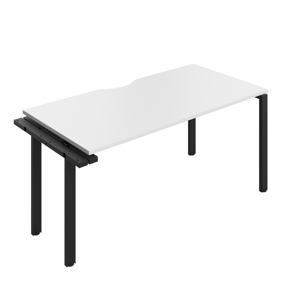 CB Bench Extension with Cut Out: 1 Person (FSC) | 1600 x 800 | White/Black | 