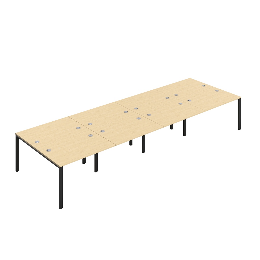 CB Bench with Cable Ports: 8 Person (FSC) | 1200 x 800 | Maple/Black | 