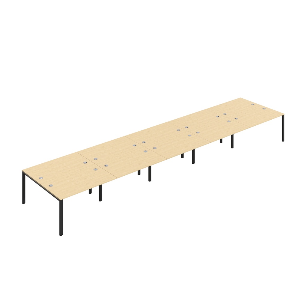 CB Bench with Cable Ports: 10 Person (FSC) | 1400 x 800 | Maple/Black | 