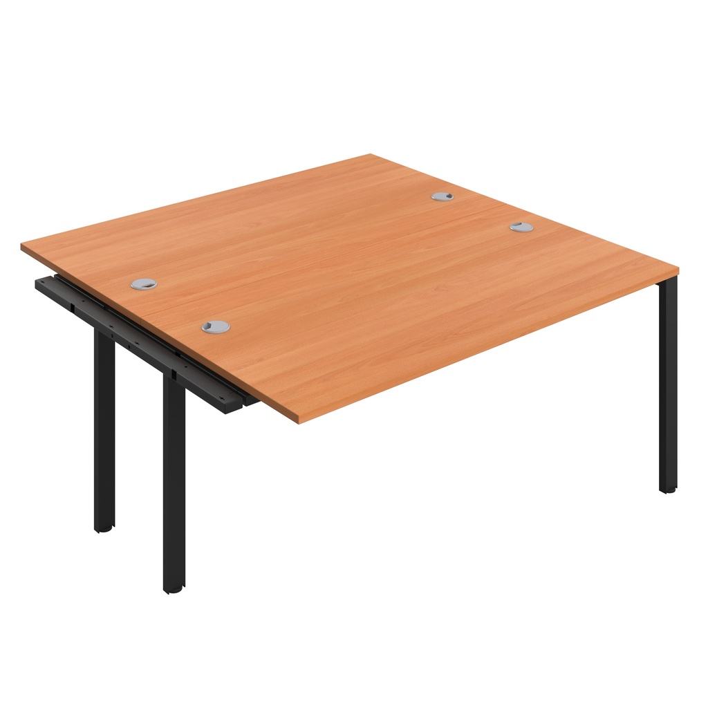 CB Bench Extension with Cable Ports: 2 Person (FSC) | 1600 x 800 | Beech/Black | 