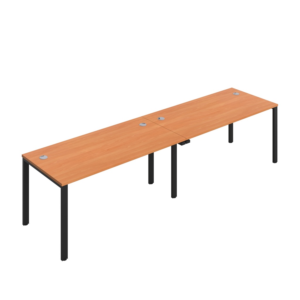 CB Single Bench with Cable Ports: 2 Person (FSC) | 1600 x 800 | Beech/Black | 