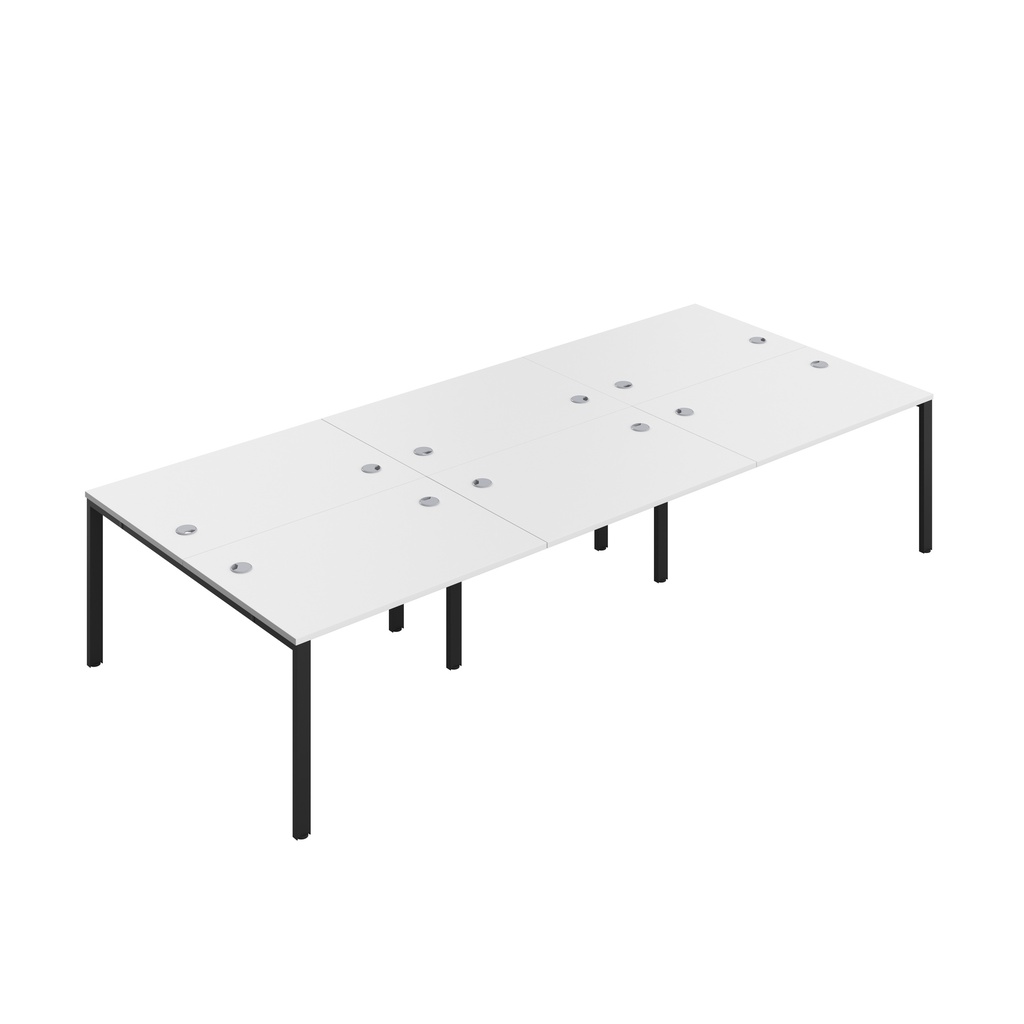 CB Bench with Cable Port: 6 Person (FSC) | 1200 x 800 | White/Black | 