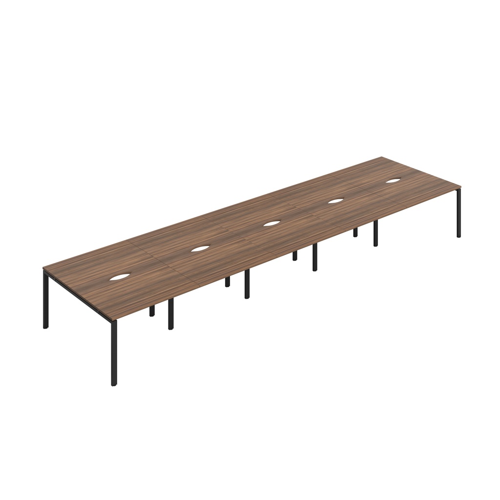 CB Bench with Cut Out: 10 Person (FSC) | 1200 X 800 | Dark Walnut/Black | 