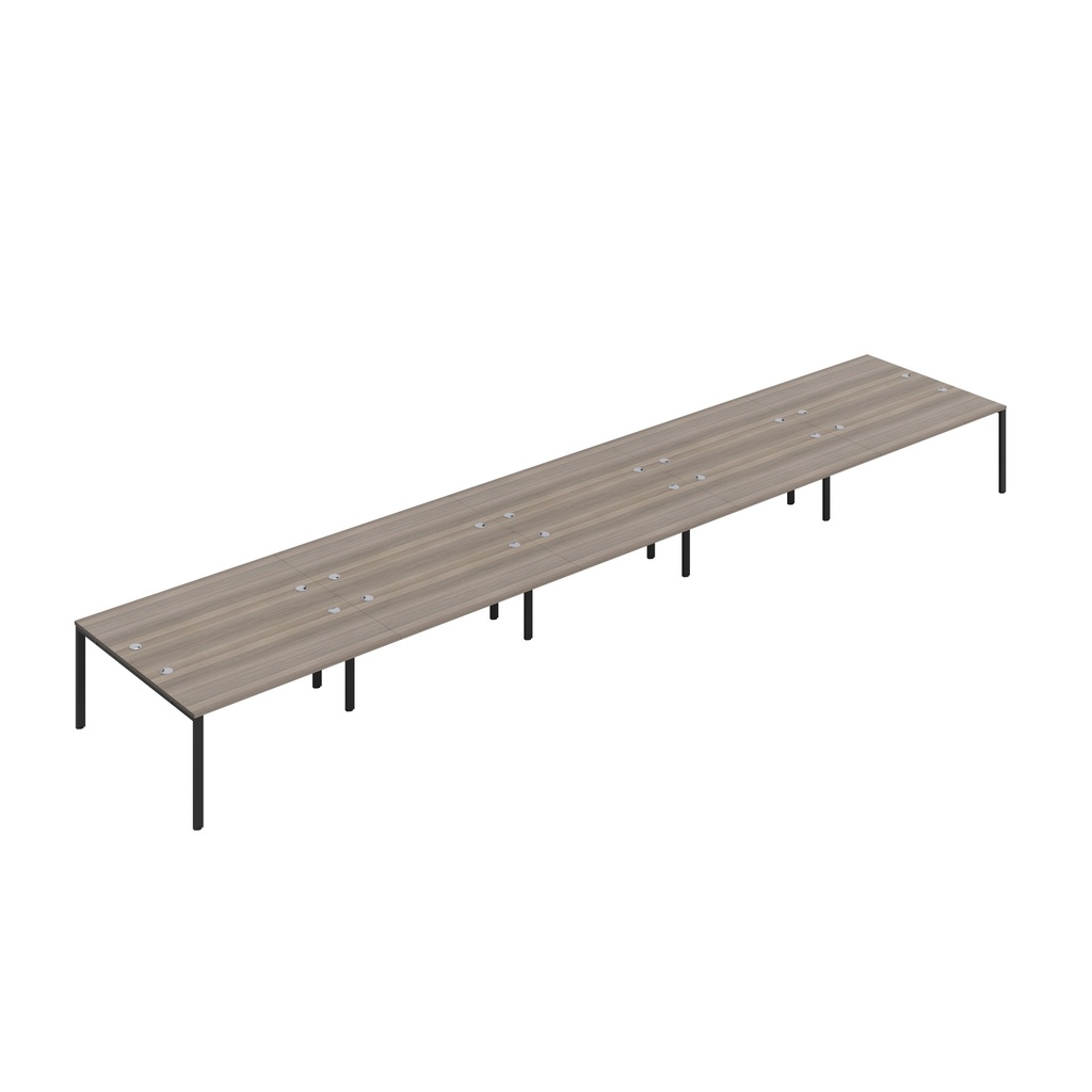 CB Bench with Cable Port: 10 Person (FSC) | 1600 x 800 | Grey Oak/Black | 