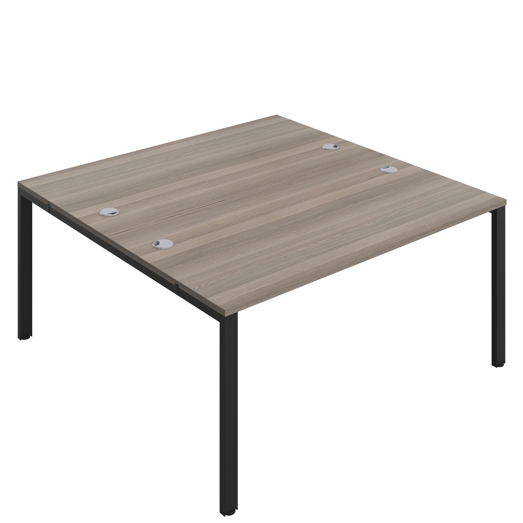 CB Bench with Cable Port: 2 Person (FSC) | 1600 x 800 | Grey Oak/Black | 