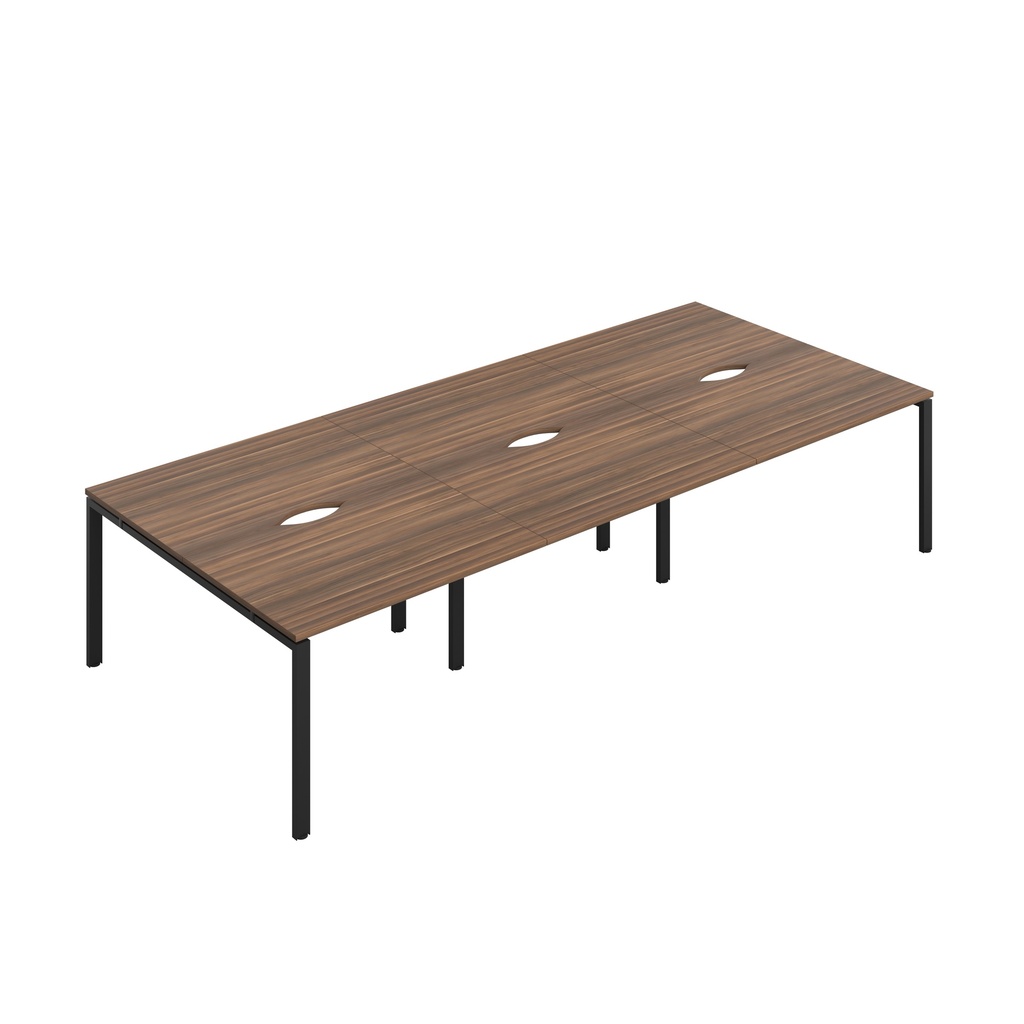 CB Bench with Cut Out: 6 Person (FSC) | 1200 X 800 | Dark Walnut/Black | 