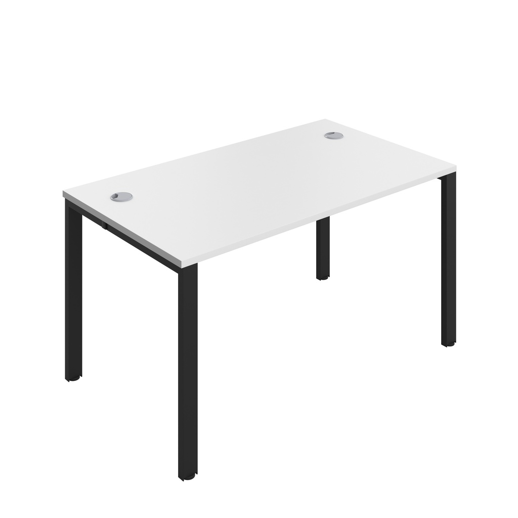 CB Bench with Cable Ports: 1 Person (FSC) | 1400 x 800 | White/Black | 