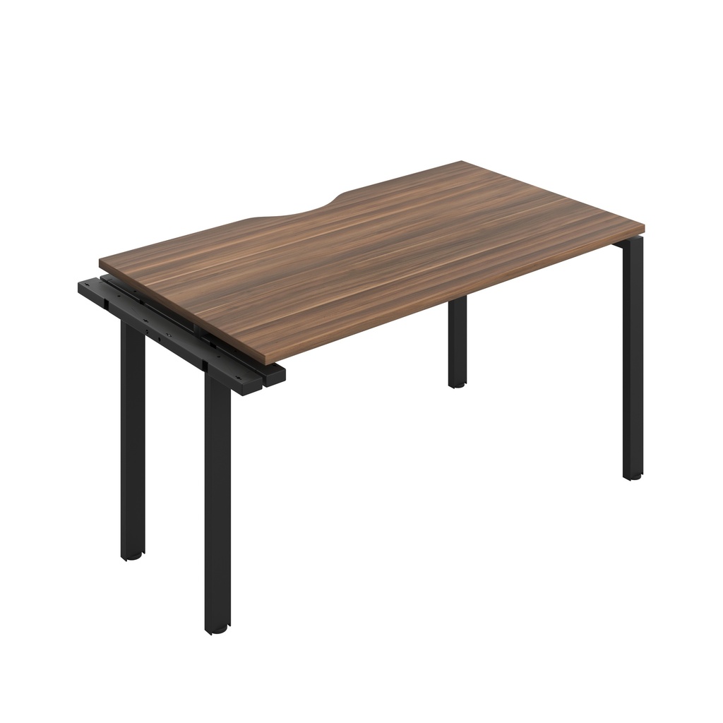 CB Bench Extension with Cut Out: 1 Person (FSC) | 1400 x 800 | Dark Walnut/Black | 