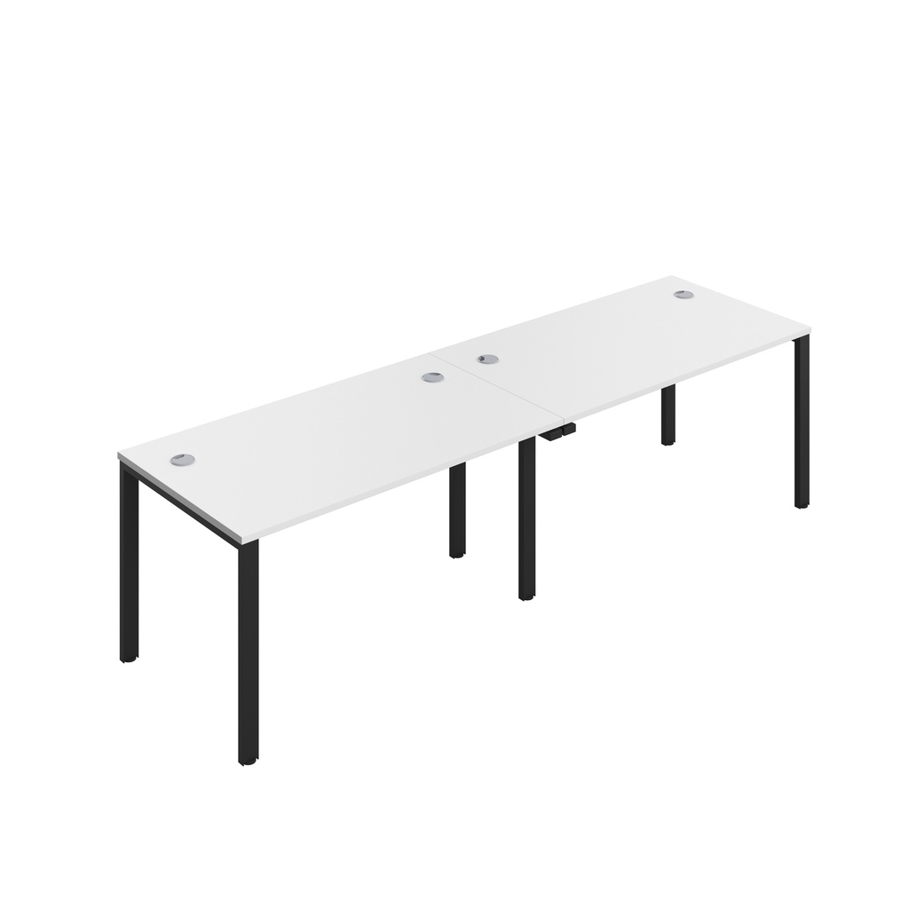 CB Single Bench with Cable Ports: 2 Person (FSC) | 1400 x 800 | White/Black | 