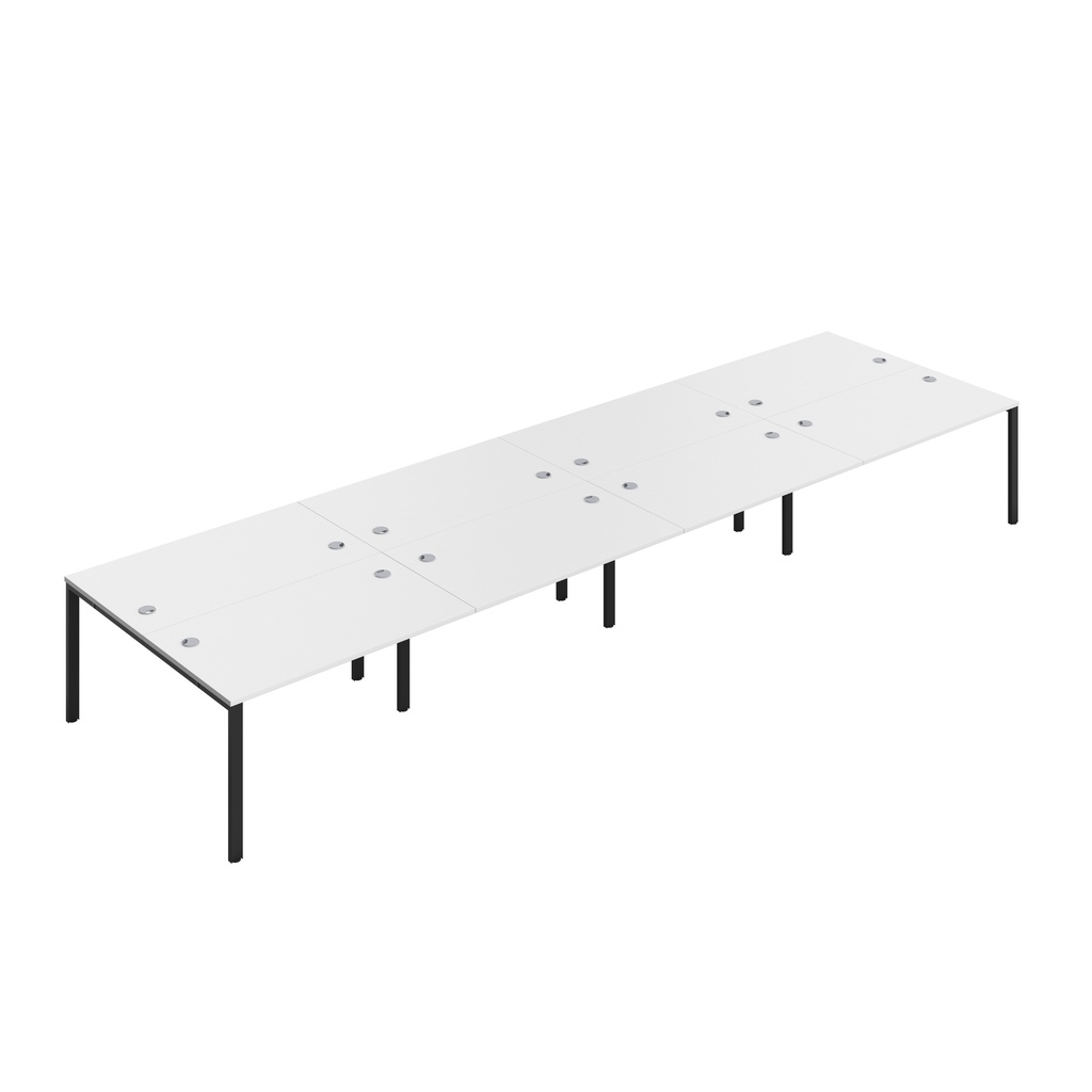 CB Bench with Cable Ports: 8 Person (FSC) | 1400 x 800 | White/Black | 