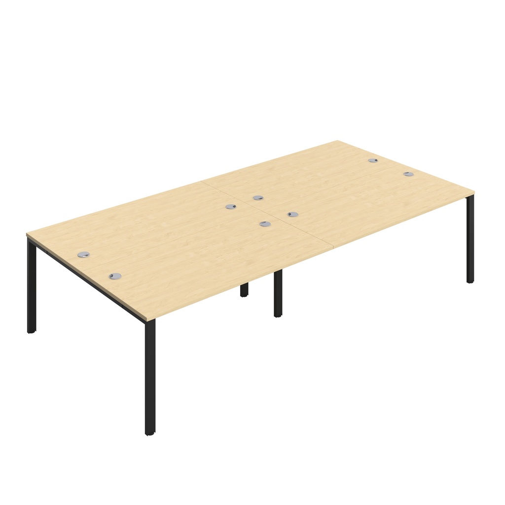 CB Bench with Cable Port: 4 Person (FSC) | 1600 x 800 | Maple/Black | 