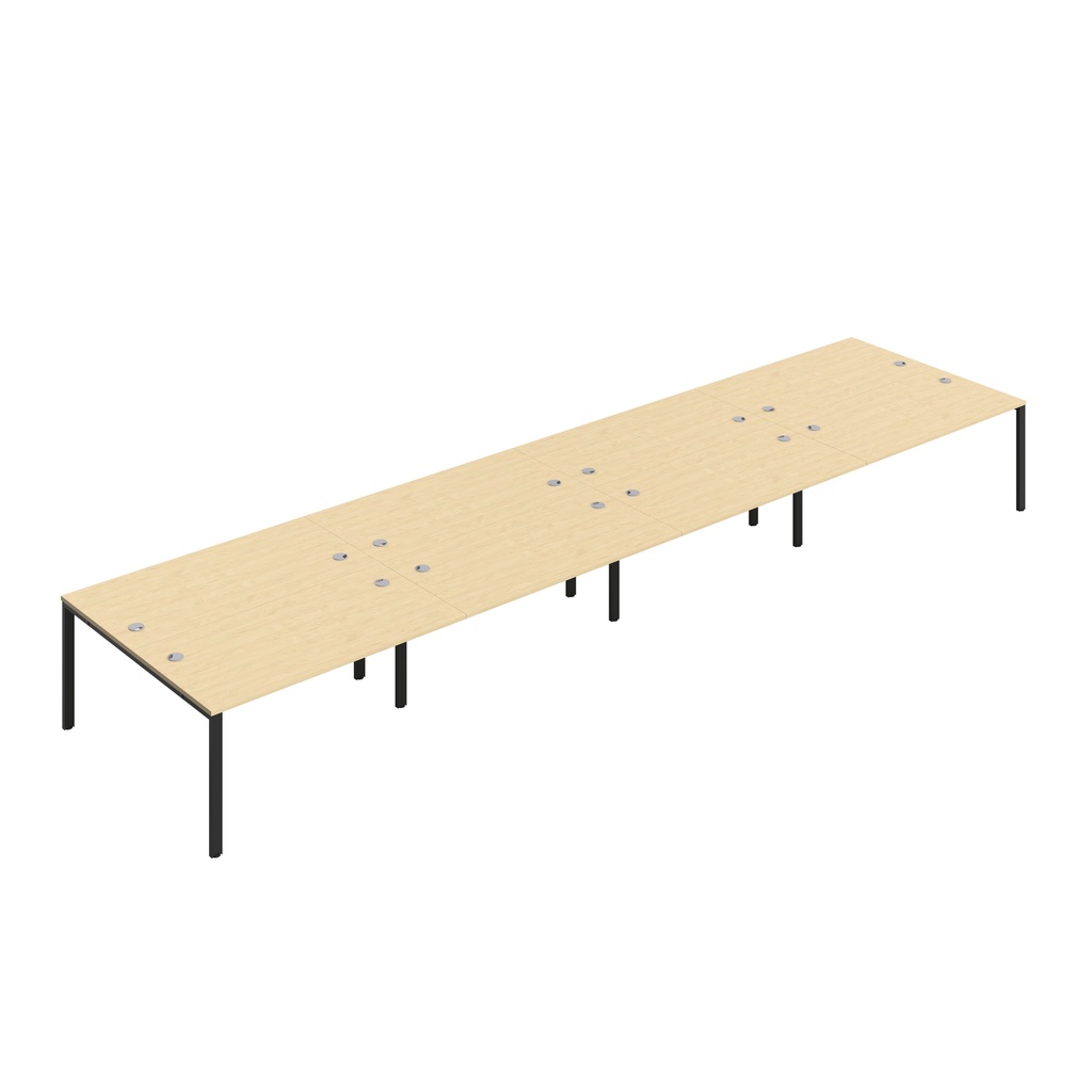 CB Bench with Cable Port: 8 Person (FSC) | 1600 x 800 | Maple/Black | 