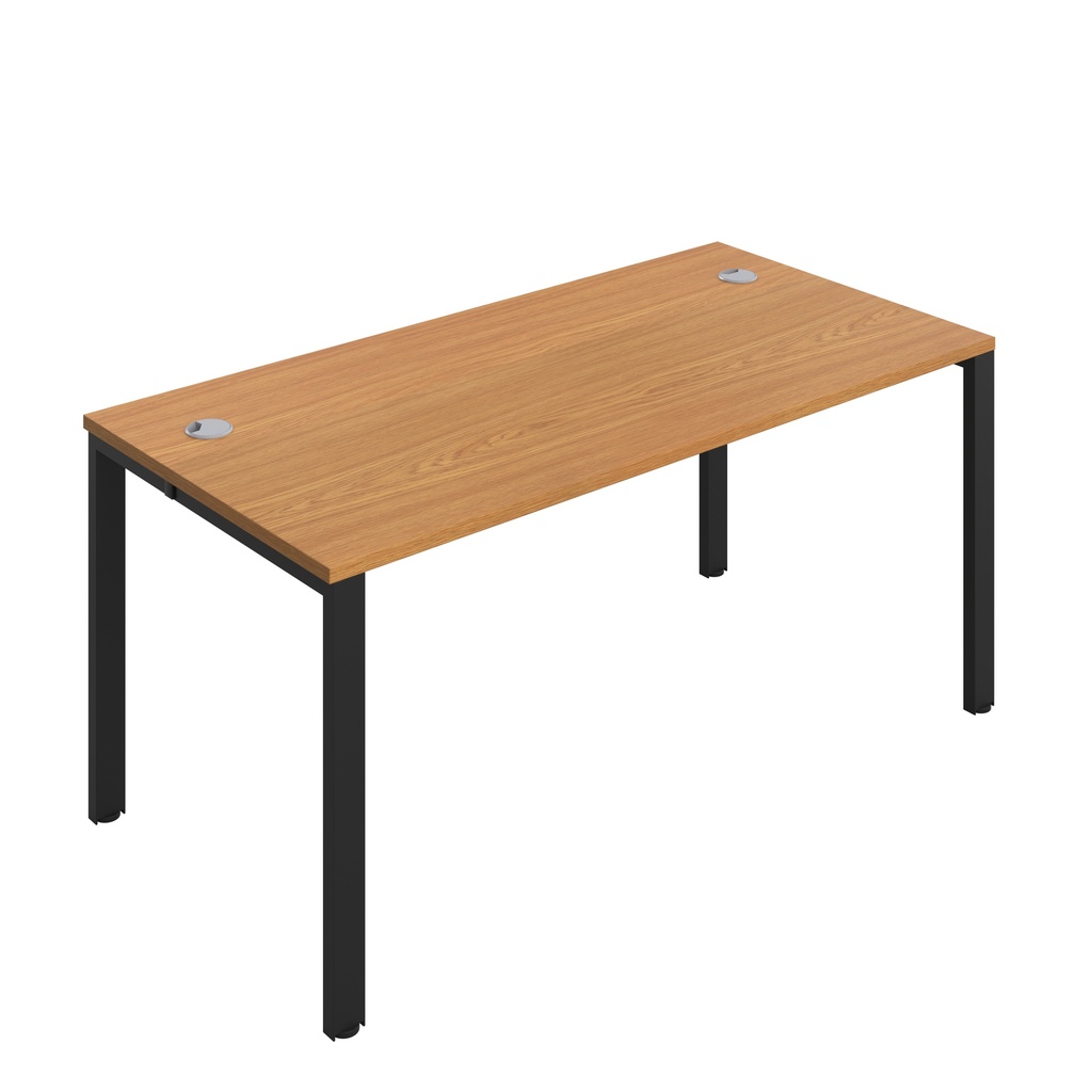 CB Bench with Cable Port: 1 Person (FSC) | 1600 x 800 | Nova Oak/Black | 