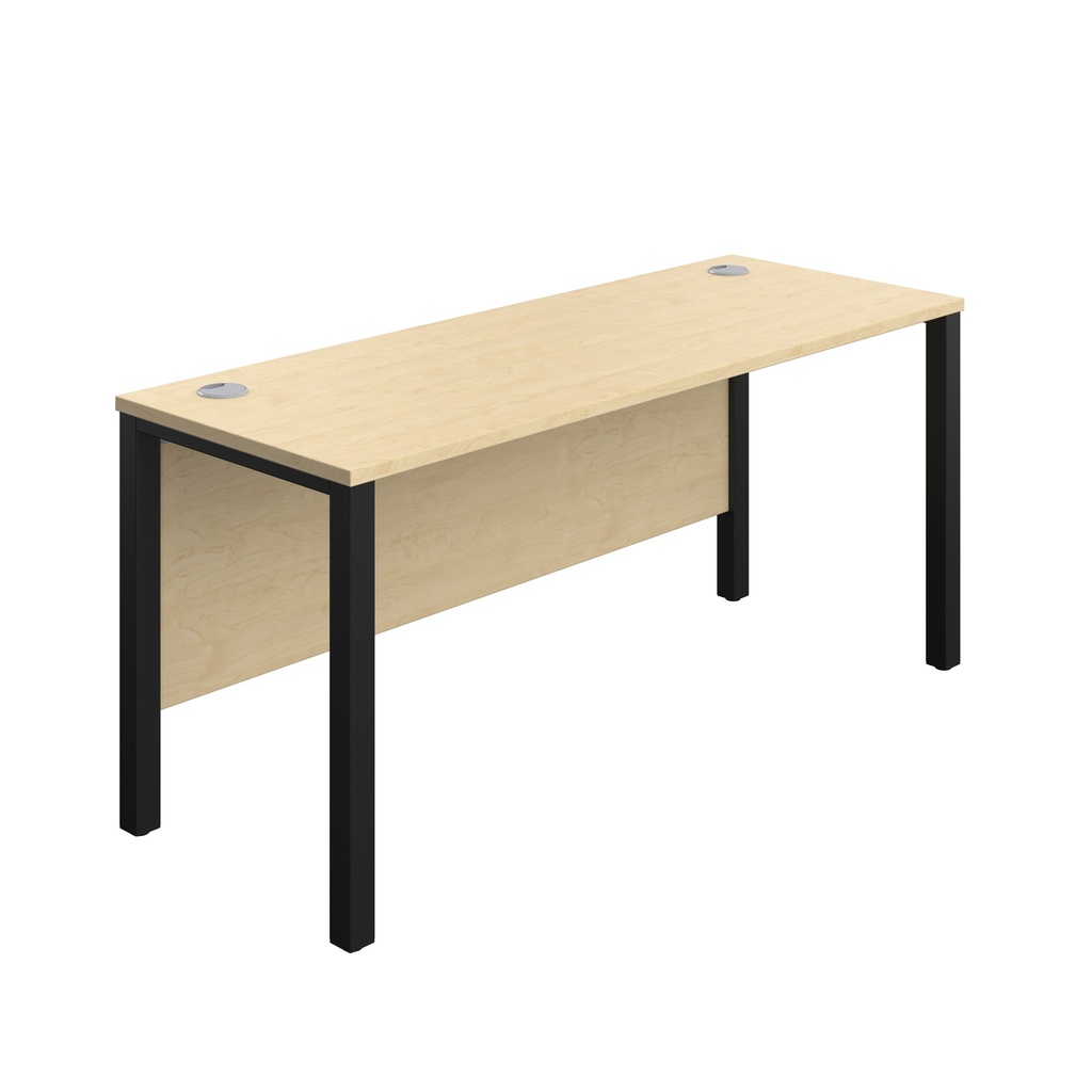 Goal Post Rectangular Desk (FSC) | 1600X600 | Maple/Black | 