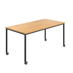 [T-MOBILE-1480BKB] Titan Mobile Rectangular Table (FSC) | 1400 X 800 | Black/Ellmau Beech