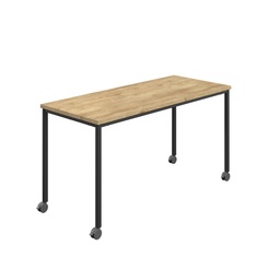 [T-MOBILE-1860BKNNO] Titan Mobile Rectangular Table (FSC) | 1800 X 600 | Black/Natural Nebraska Oak