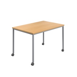 [T-MOBILE-1460SVB] Titan Mobile Rectangular Table (FSC) | 1400 X 600 | Silver/Ellmau Beech