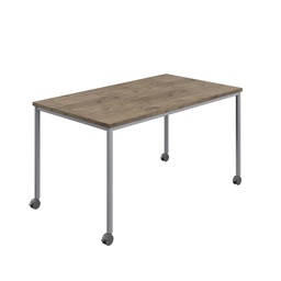 [T-MOBILE-1660SVGNO] Titan Mobile Rectangular Table (FSC) | 1600 X 600 | Silver/Grey Nebraska Oak