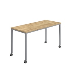 [T-MOBILE-1860SVNNO] Titan Mobile Rectangular Table (FSC) | 1800 X 600 | Silver/Natural Nebraska Oak