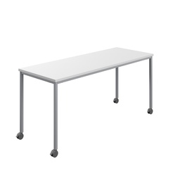 [T-MOBILE-1280SVWHT] Titan Mobile Rectangular Table (FSC) | 1200 X 800 | Silver/White