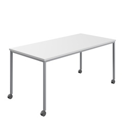 [T-MOBILE-1880SVWHT] Titan Mobile Rectangular Table (FSC) | 1800 X 800 | Silver/White