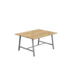 [T-LOW-M-1510SVNNO] Titan Low Maker Rectangular Table (FSC) | 1500 X 1000 | Silver/Natural Nebraska Oak