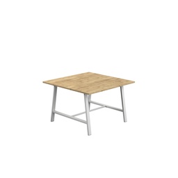 [T-LOW-M-1210WHTNNO] Titan Low Maker Rectangular Table (FSC) | 1200 X 1000 | White/Natural Nebraska Oak