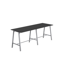 [T-HIGH-M-1510SVBK] Titan High Maker Rectangular Table (FSC) | 1500 X 1000 | Silver/Black