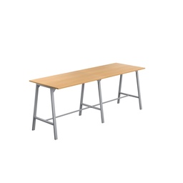 [T-HIGH-M-1510SVB] Titan High Maker Rectangular Table (FSC) | 1500 X 1000 | Silver/Ellmau Beech