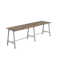 [T-HIGH-M-1810SVGNO] Titan High Maker Rectangular Table (FSC) | 1800 X 1000 | Silver/Grey Nebraska Oak