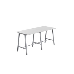 [T-HIGH-M-1210SVWHT] Titan High Maker Rectangular Table (FSC) | 1200 X 1000 | Silver/White