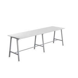 [T-HIGH-M-1810SVWHT] Titan High Maker Rectangular Table (FSC) | 1800 X 1000 | Silver/White