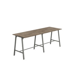 [T-HIGH-M-1510ANTGNO] Titan High Maker Rectangular Table (FSC) | 1500 X 1000 | Anthracite/Grey Nebraska Oak