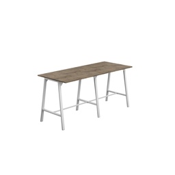 [T-HIGH-M-1210WHTGNO] Titan High Maker Rectangular Table (FSC) | 1200 X 1000 | White/Grey Nebraska Oak