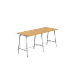 [T-HIGH-M-1210WHTSO] Titan High Maker Rectangular Table (FSC) | 1200 X 1000 | White/Sorano Oak