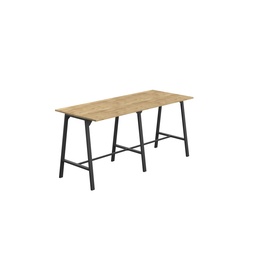 [T-HIGH-M-1210BKNNO] Titan High Maker Rectangular Table (FSC) | 1200 X 1000 | Black/Natural Nebraska Oak