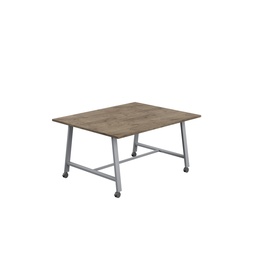 [T-LOW-MM-1510SVGNO] Titan Mobile Low Maker Rectangular Table (FSC) | 1500 X 1000 | Silver/Grey Nebraska Oak