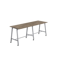 [T-HIGH-MM-1510SVGNO] Titan Mobile High Maker Rectangular Table (FSC) | 1500 X 1000 | Silver/Grey Nebraska Oak