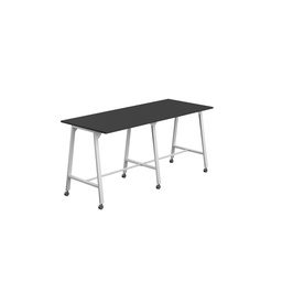 [T-HIGH-MM-1210WHTBK] Titan Mobile High Maker Rectangular Table (FSC) | 1200 X 1000 | White/Black