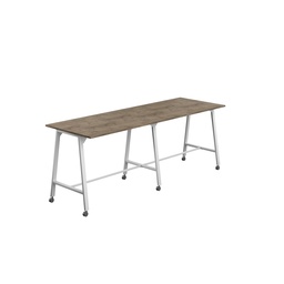 [T-HIGH-MM-1510WHTGNO] Titan Mobile High Maker Rectangular Table (FSC) | 1500 X 1000 | White/Grey Nebraska Oak