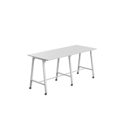 [T-HIGH-MM-1210WHTWHT] Titan Mobile High Maker Rectangular Table (FSC) | 1200 X 1000 | White/White