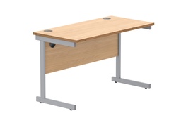 [CORE1260SUBCHSV] Office Rectangular Desk With Steel Single Upright Cantilever Frame (Fsc) | 1200X600 | Norwegian Beech/Silver