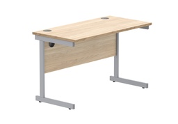 [CORE1260SUOKSV] Office Rectangular Desk With Steel Single Upright Cantilever Frame (Fsc) | 1200X600 | Canadian Oak/Silver