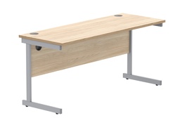 [CORE1660SUOKSV] Office Rectangular Desk With Steel Single Upright Cantilever Frame (Fsc) | 1600X600 | Canadian Oak/Silver