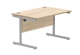 [CORE1280SUOKSV] Office Rectangular Desk With Steel Single Upright Cantilever Frame (Fsc) | 1200X800 | Canadian Oak/Silver