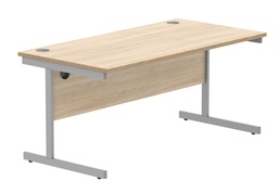 [CORE1680SUOKSV] Office Rectangular Desk With Steel Single Upright Cantilever Frame (Fsc) | 1600X800 | Canadian Oak/Silver