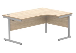 [CORE1612RHSUOKSV] Office Right Hand Corner Desk With Steel Single Upright Cantilever Frame (Fsc) | 1600X1200 | Canadian Oak/Silver