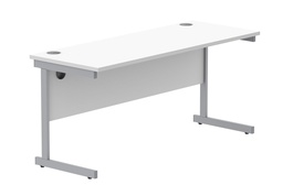 [CORE1660SUWHTSV] Office Rectangular Desk With Steel Single Upright Cantilever Frame (Fsc) | 1600X600 | Arctic White/Silver