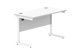 [CORE1260SUWHTWH] Office Rectangular Desk With Steel Single Upright Cantilever Frame (Fsc) | 1200X600 | Arctic White/White